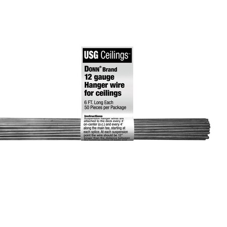 Usg Donn Brand 0.062 in. L X 0.062 in. W Ceiling Grid Tie Wire , 50PK 207535